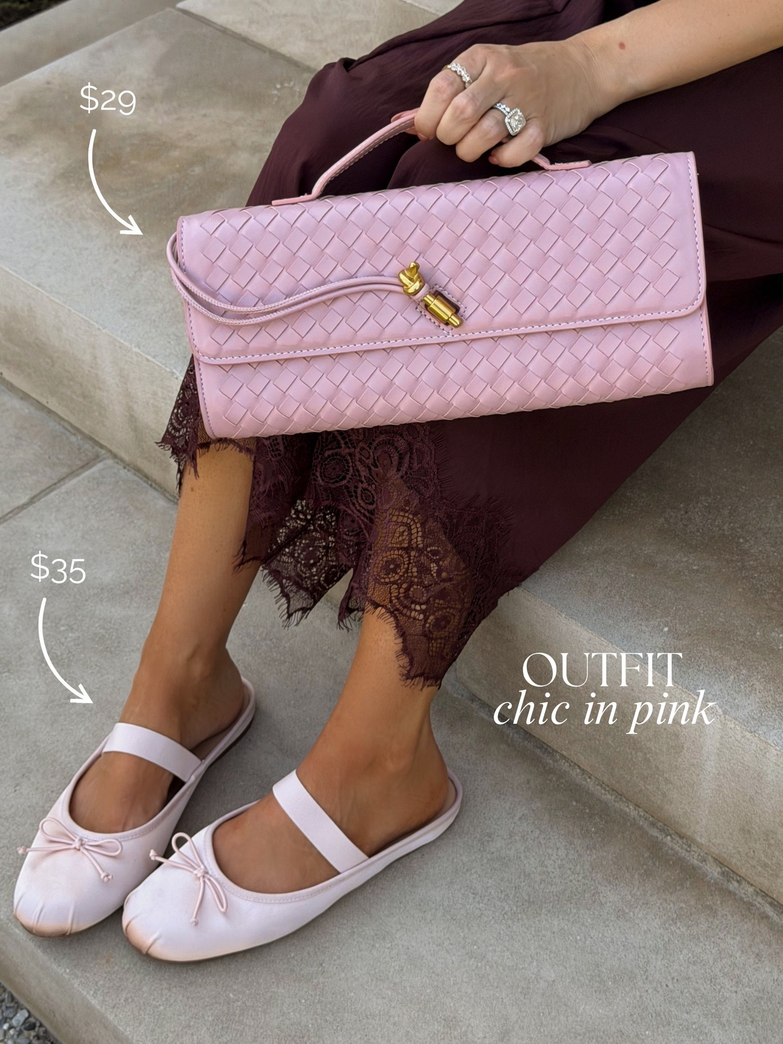 My outfit is so affordable!! The lace pants, woven handbag, and beaded necklace are all from Amazon! And my ballet flats… target!!!

#LTKootd #LTKSeasonal #LTKmomlife