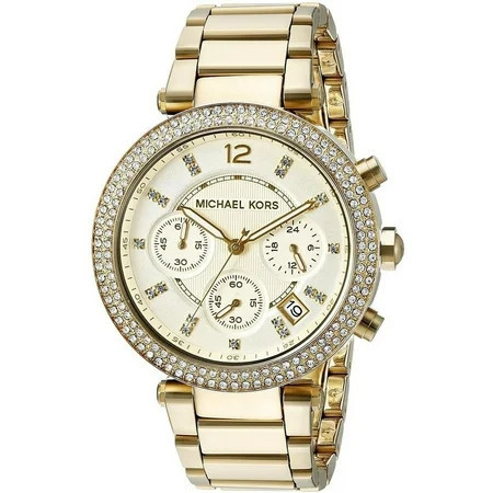 Michael Kors Women's 39mm Gold-Tone Steel Bracelet & Case Quartz Yellow Dial Chronograph Watch MK5354 | Walmart (US)