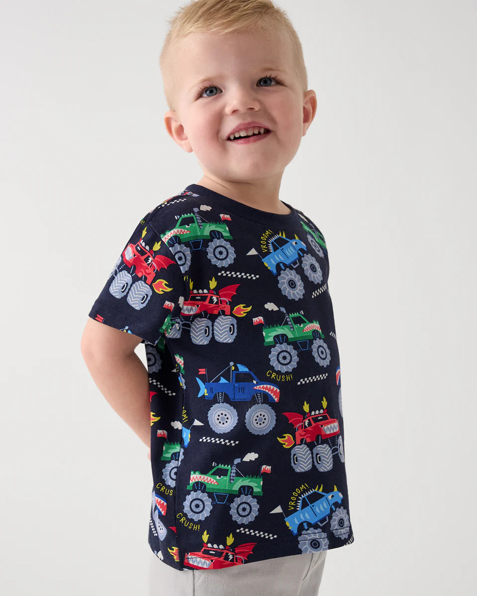 Monster Truck Madness Relaxed Tee | Little Sleepies