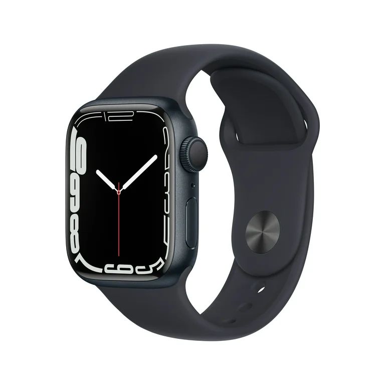 Apple Watch Series 7 GPS, 41mm Midnight Aluminum Case with Midnight Sport Band - Regular | Walmart (US)