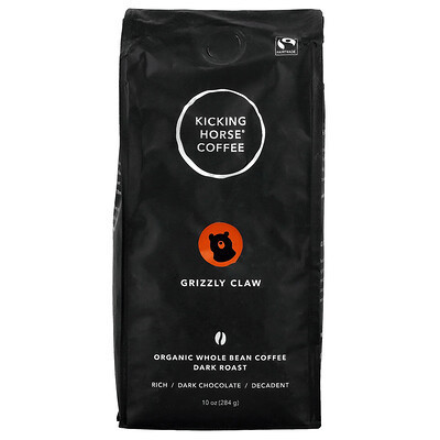 Kicking Horse, Grizzly Claw, Organic Coffee, Whole Bean, Dark Roast, 10 oz (284 g) | iHerb