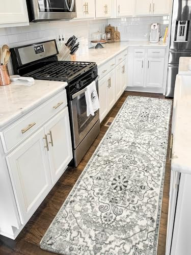 Lahome Bohemian Washable Runner Rug, 2'6" x 10' Long Hallway Rug Runner Kitchen Carpet Runner, Soft Non Slip Non-Shedding Stair Carpet Runner for Hall Bathroom Hardwood Floors, Beige | Amazon (US)