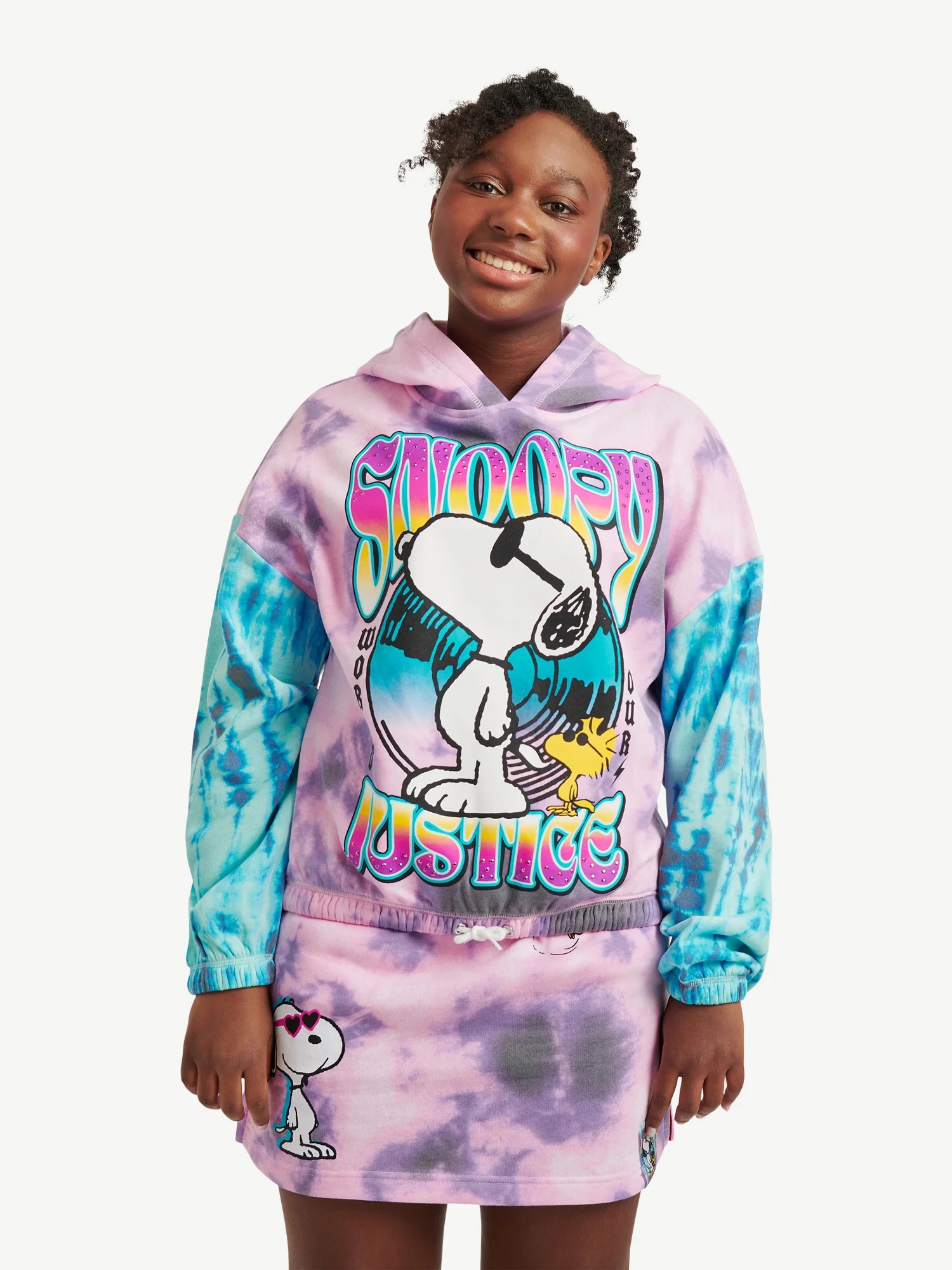 Justice Girls Snoopy Cinch Hem Hoodie, Sizes XS-XLP | Walmart (US)