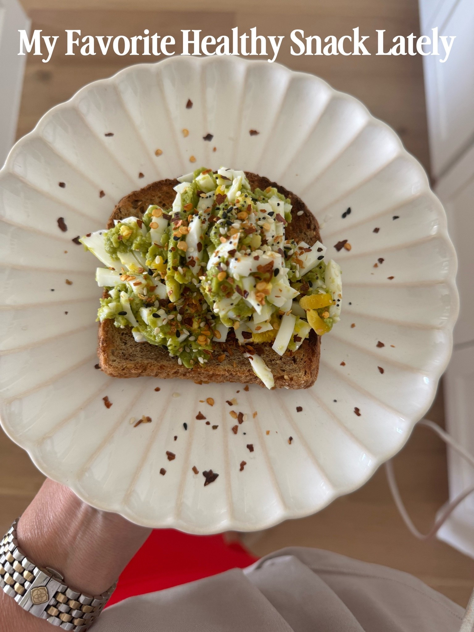 One of my favorite easy snacks lately — avocado toast topped with egg and a little seasoning for the perfect mix of protein, healthy fats and carbs. I make mine with Ezekiel sprouted grain bread, egg and avocado mash, then finish it with red pepper flakes and everything seasoning. So easy, filling and only about 230 calories with the portions I used! And of course I had to serve it in one of my favorite scalloped plates — these are just as pretty for everyday meals as they are for entertaining. Linking the plates and my kitchen favorites here!

#LTKHome #LTKfitnessgoals #LTKselfcare