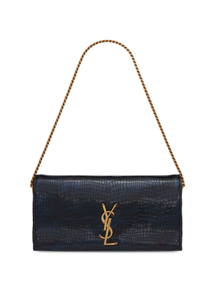 Saint Laurent Kate Supple 99 Chain Bag In Crocodile-embossed Shiny Leather | Saks Fifth Avenue