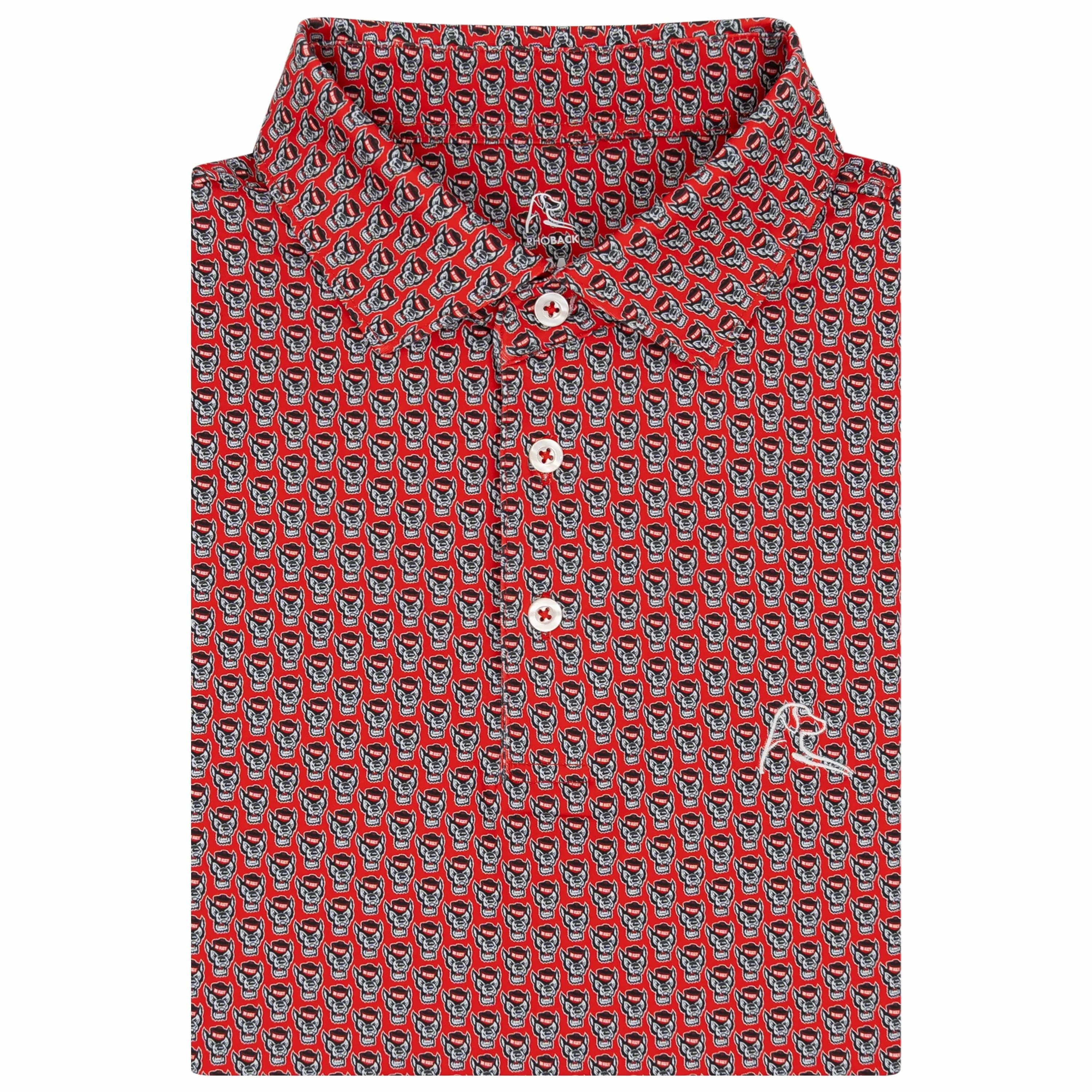 The NC State Tuffy | Collegiate Polo | The NC State Tuffy - Cherry Red/White The Tuffy | Cherry Red / S | RHOBACK
