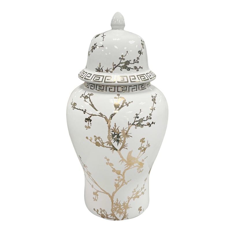 Gold Decal Ceramic Jar, 14" | At Home