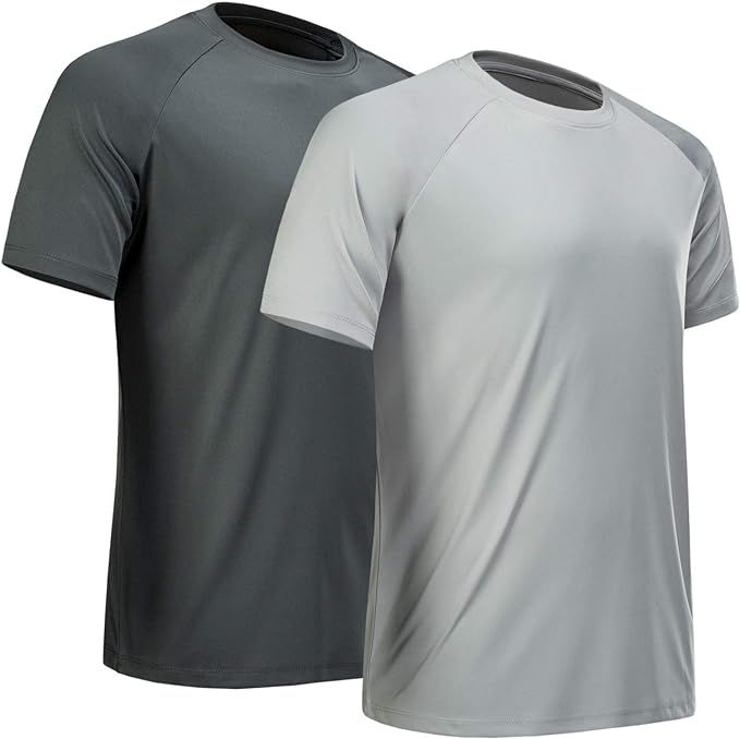 MCPORO Workout Shirts for Men Short Sleeve Quick Dry Athletic Gym Active T Shirt Moisture Wicking | Amazon (US)