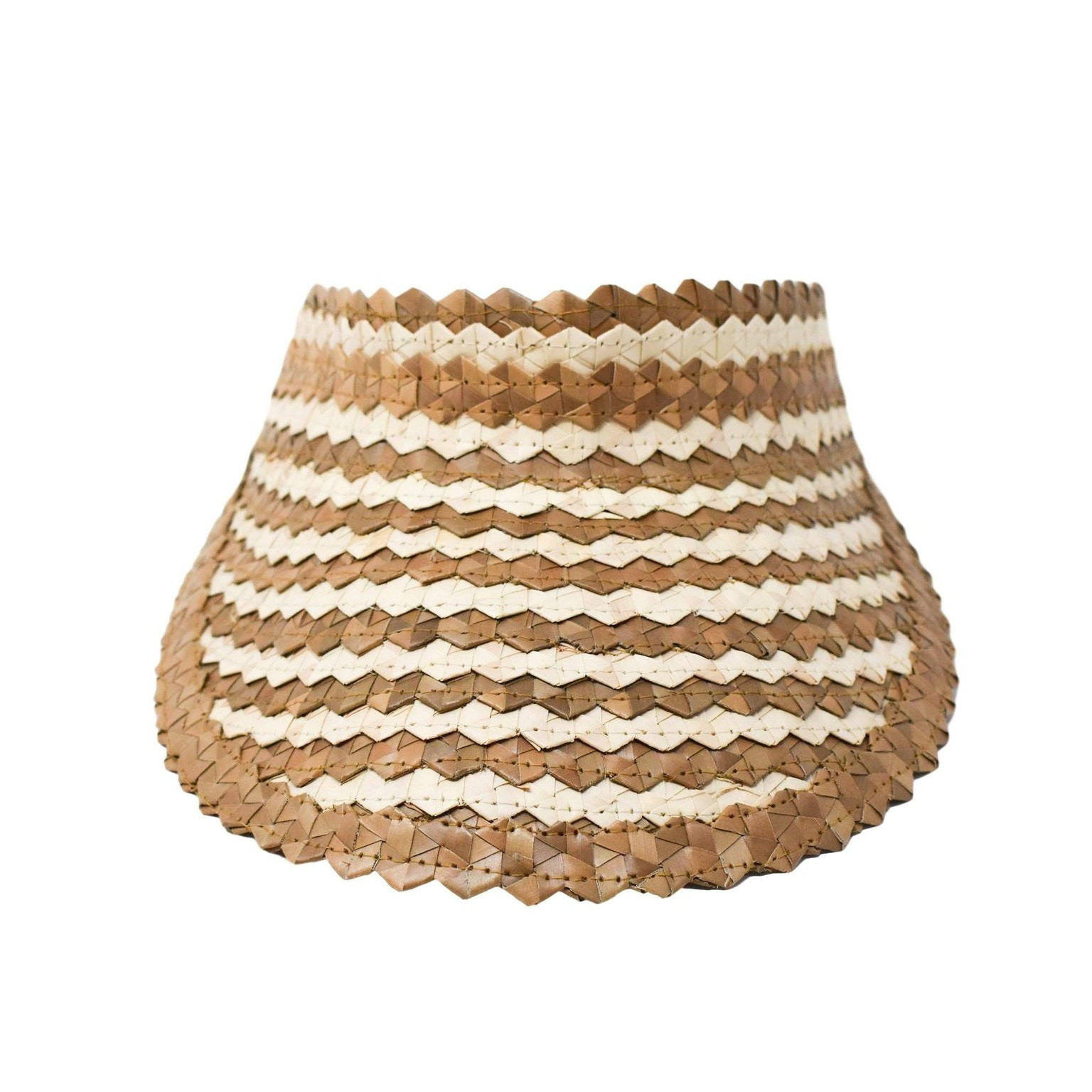STRAW SUN VISOR - TWO TONE - CARAMEL/NATURAL | Verishop