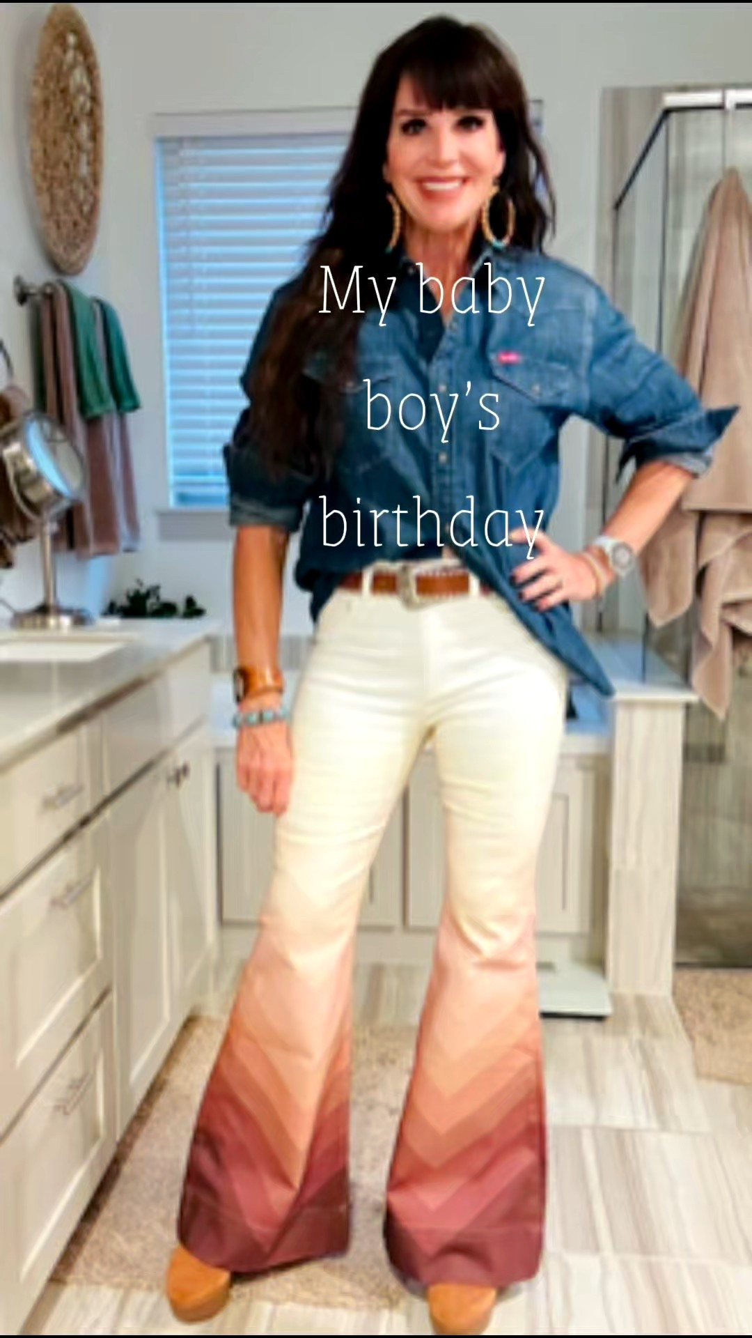 It’s my baby’s Golden Birthday!  24 on the 24th!  We just did a casual dinner.  Bronco flare jeans, espresso brown tones, brown suede clogs and denim shirt! 

#LTKOver40 #LTKStyleTip #LTKSeasonal