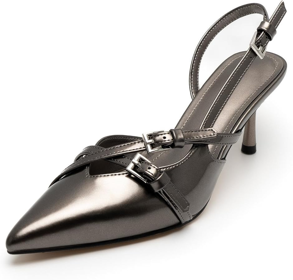 KaroNairy Kitten Heels for Women Pointed Toe Slingback Heels Closed Toe Low Heel Dress Pumps with... | Amazon (US)