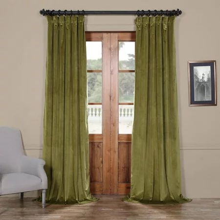 Green 96 x 50 In. Plush Velvet Curtain Single Panel | Walmart (US)