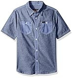 Lee Boys' Little Short Sleeve Button Up Shirt, Navy, XL | Amazon (US)