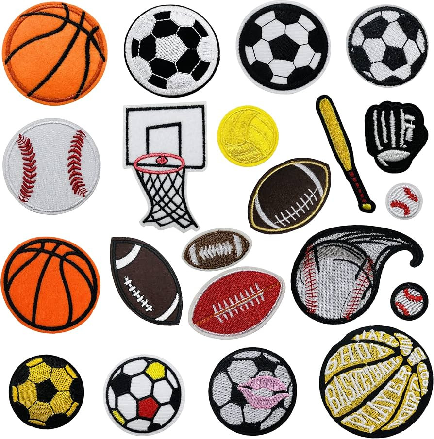 Yayatty Sports Style Iron On Patches Series Ball DIY Sew Decoration Appliques Stickers for Clothi... | Amazon (US)