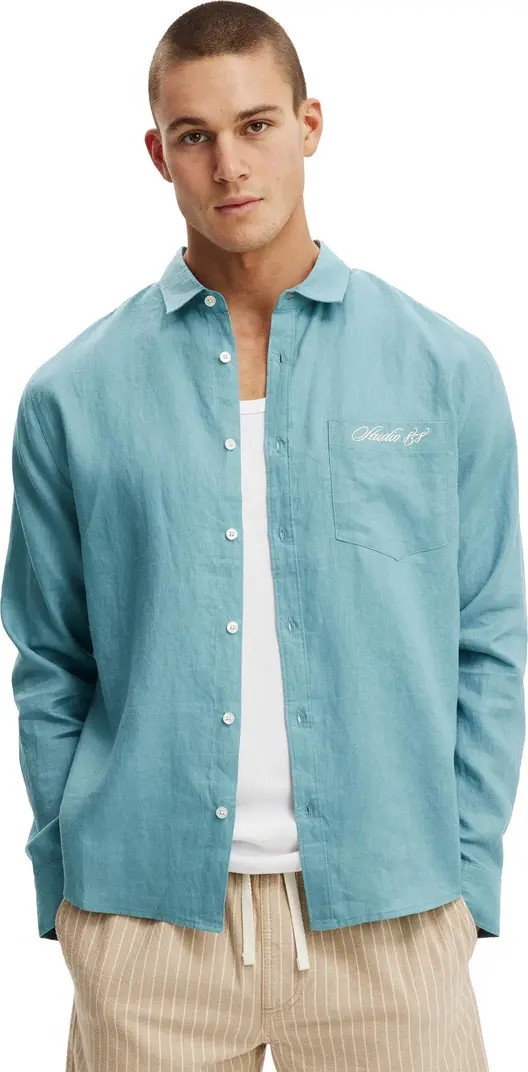 Men's Relaxed Linen Long Sleeve Shirt | Nordstrom