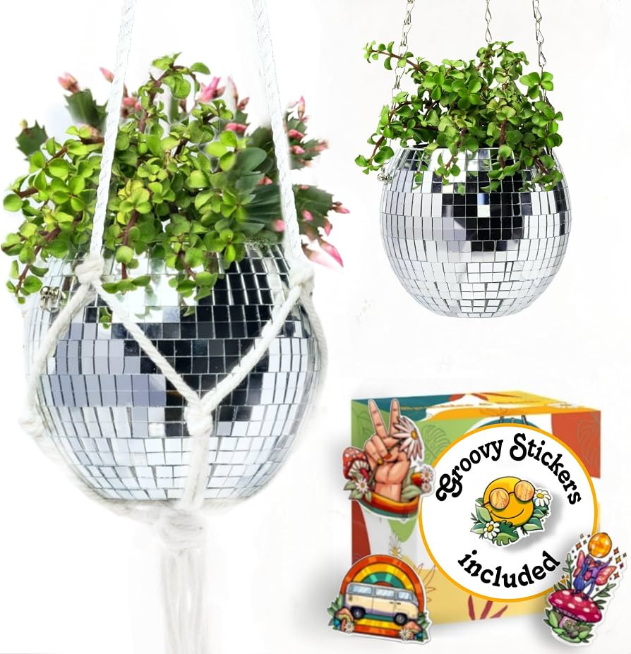 Sparkles & Sloth Disco Ball Planter 6"/Self Watering Hanging Planter/Hanging Disco Ball/Disco Pla... | Amazon (US)