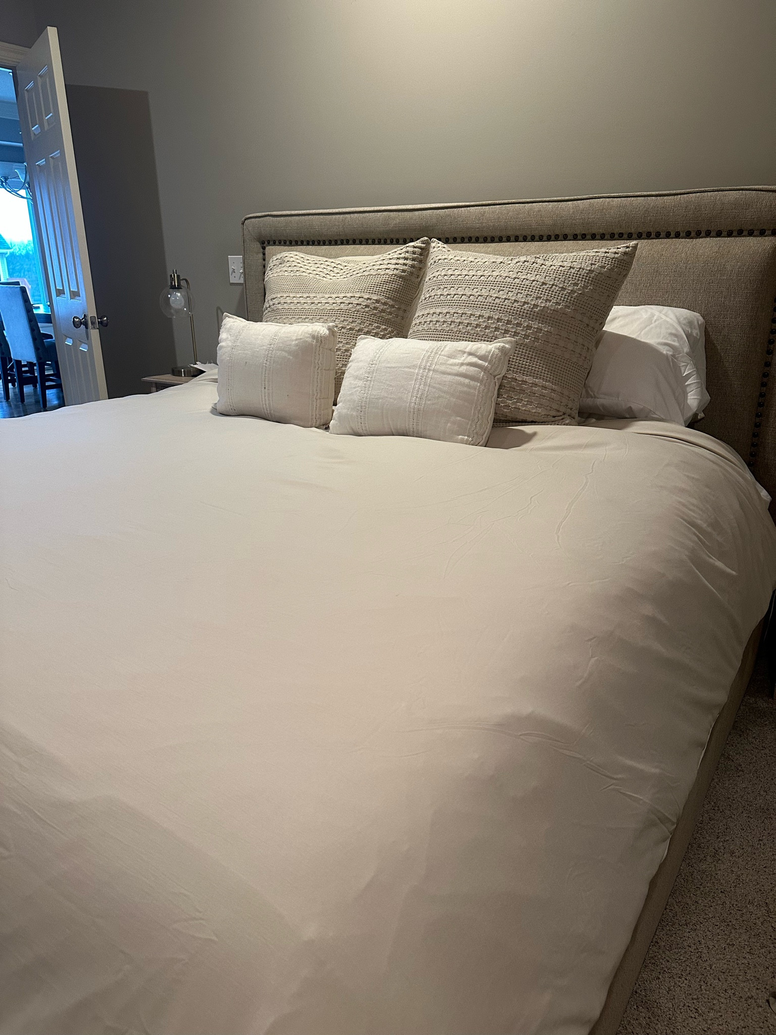 Master bedroom bedding