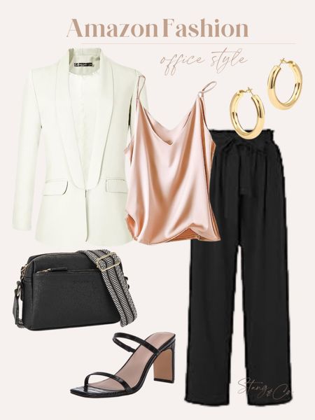 Amazon fashion - office style 

Blazer - camisole - office outfit - workwear - paper bag waste - black slip on heels - crossbody purse - gold hoops

#LTKstyletip #LTKunder50 #LTKshoecrush
