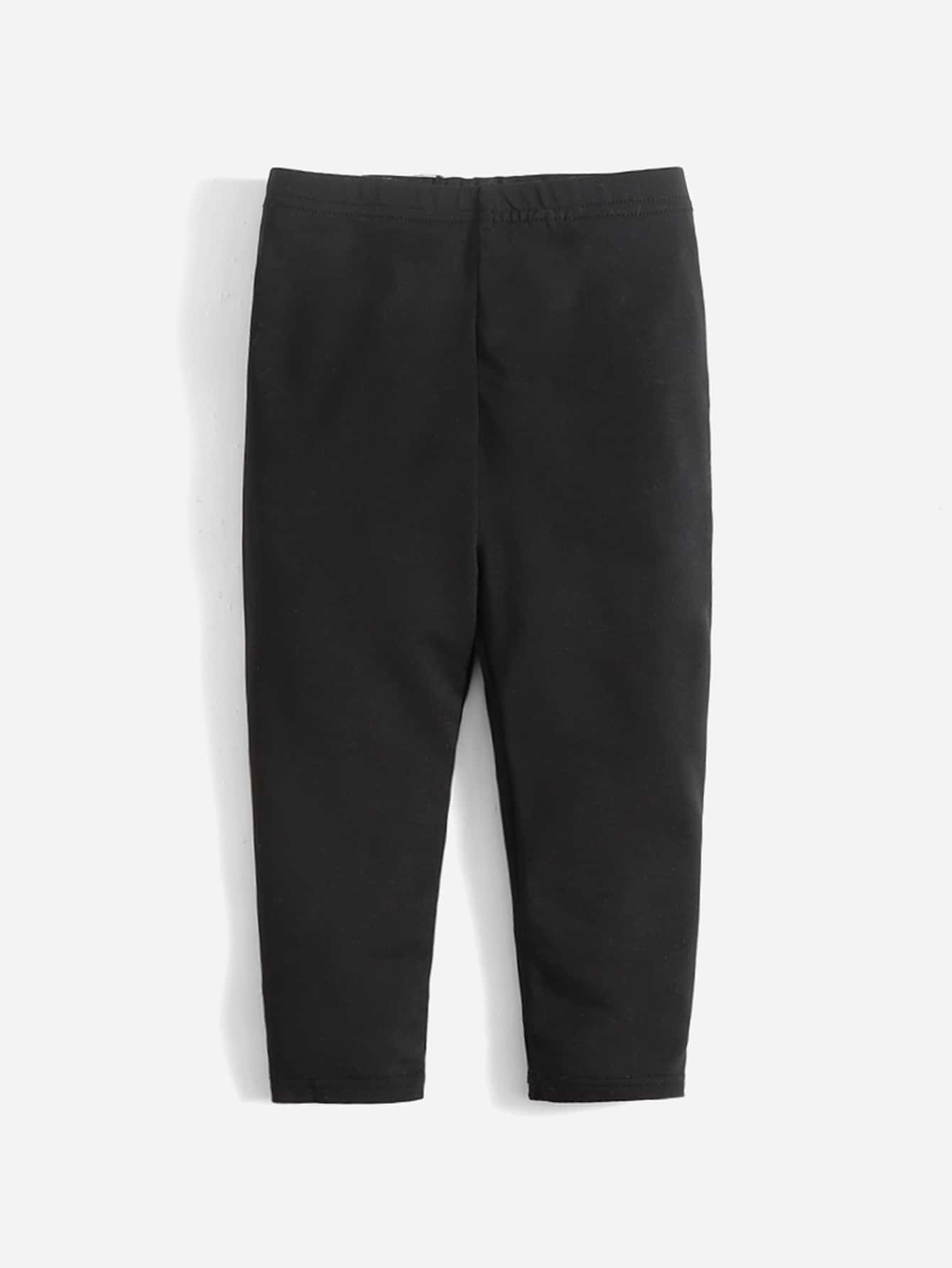 SHEIN Baby Elastic Waist Solid Trousers | SHEIN