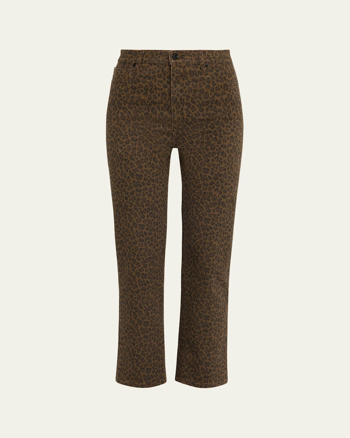 Le Sleek Straight Leopard Jeans | Bergdorf Goodman