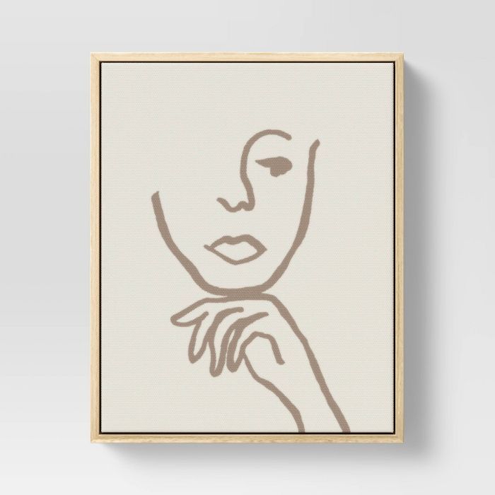 8&#34; x 10&#34; Thinking Portrait Framed Wall Canvas - Threshold&#8482; | Target