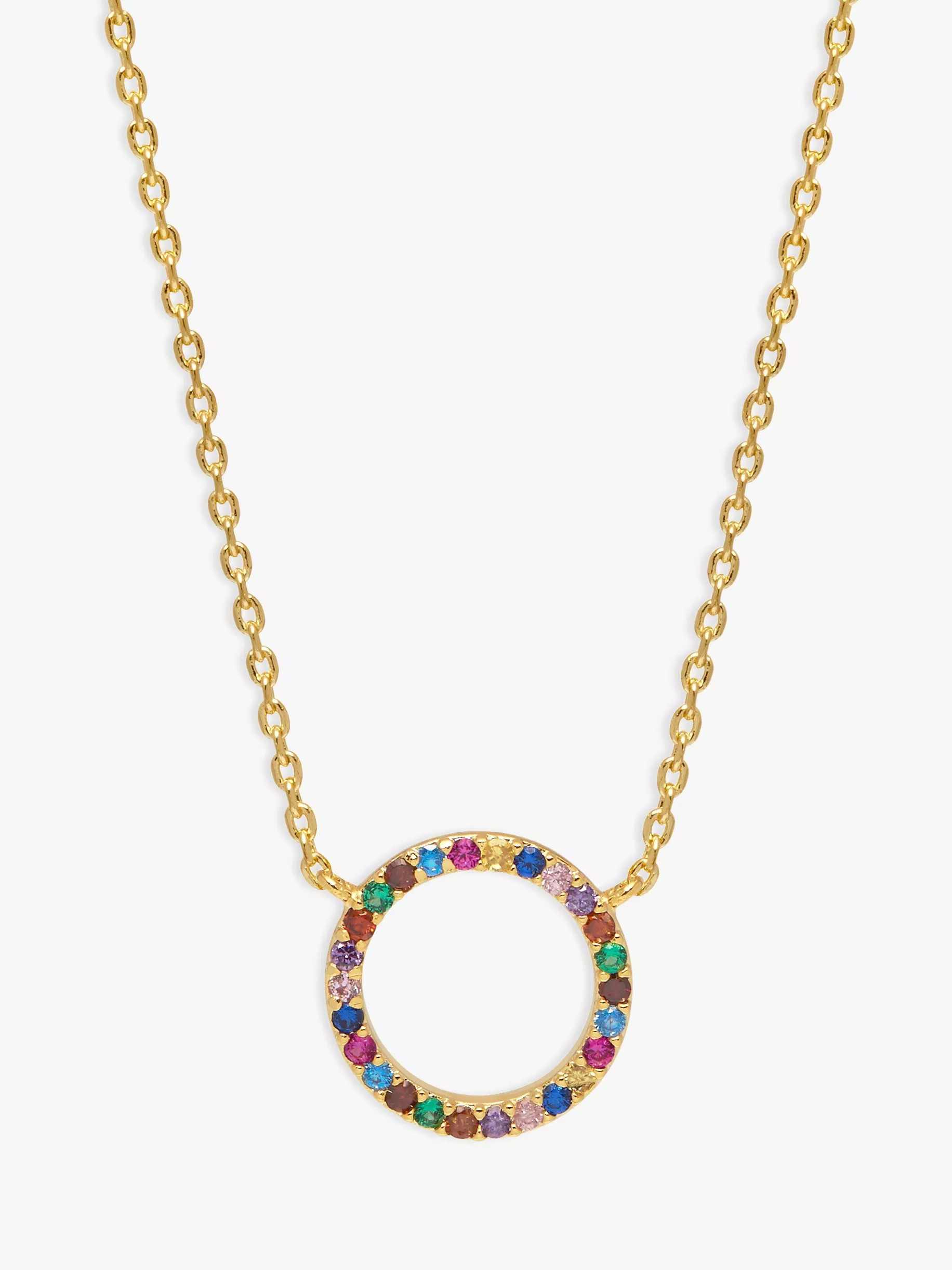 Estella BartlettRainbow Cubic Zirconia Circle Pendant Necklace, Multi | John Lewis (UK)