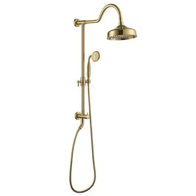 Clihome  Shower System Brushed Gold Dual Head Shower Bar System | Lowe's
