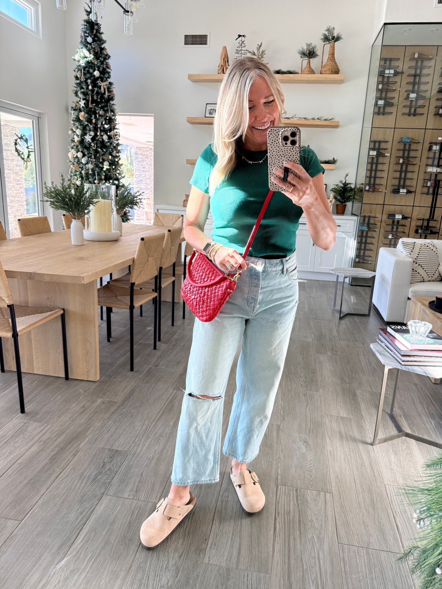 Size small ribbed tee, 25 barrel leg jeans, 39 birks 

#LTKOver40 #LTKootd