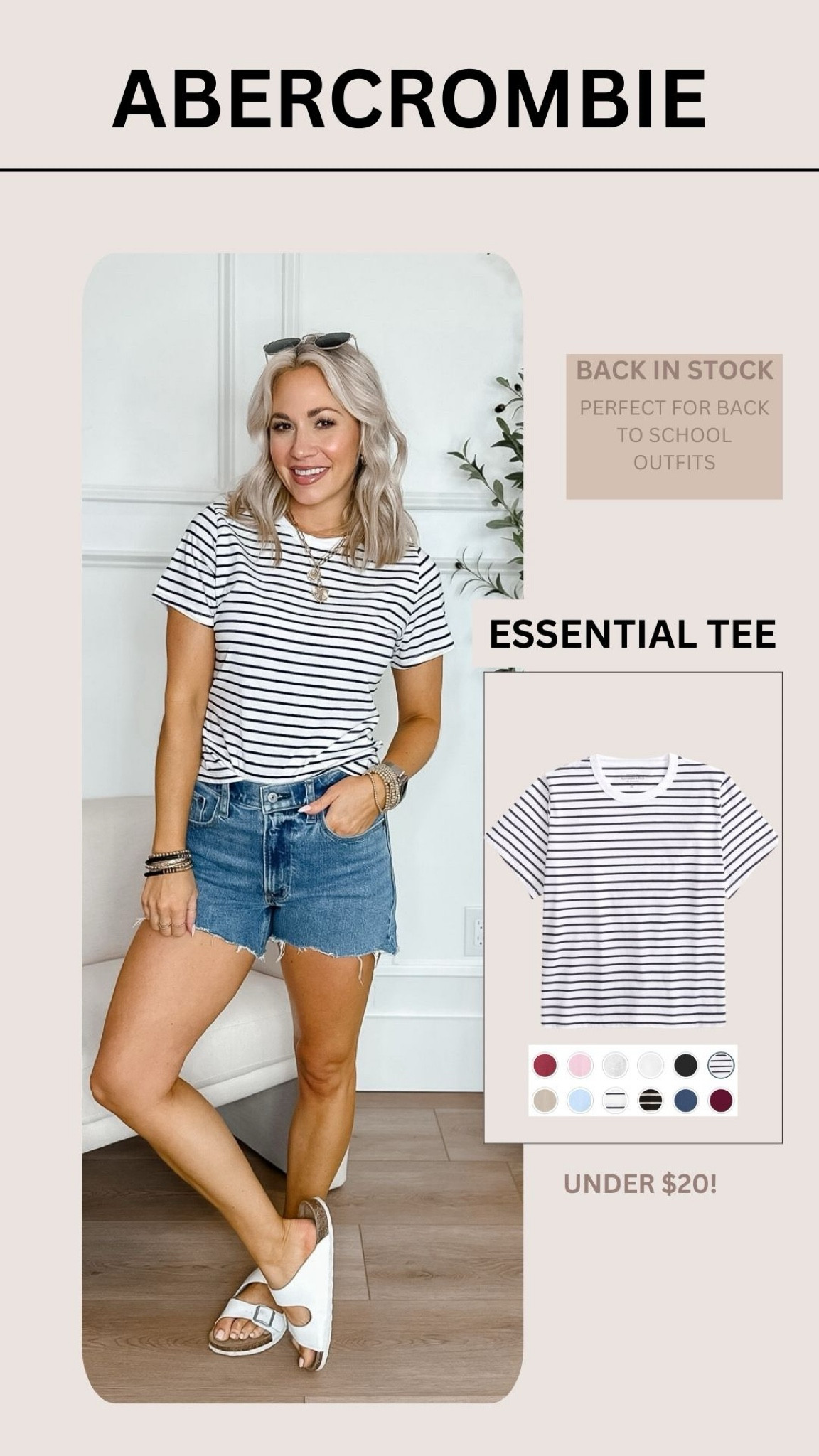 Abercrombie back in stock! This basic tee comes in so many colors and would be perfect for back to school! 

#LTKStyleTip #LTKBacktoSchool #LTKSeasonal