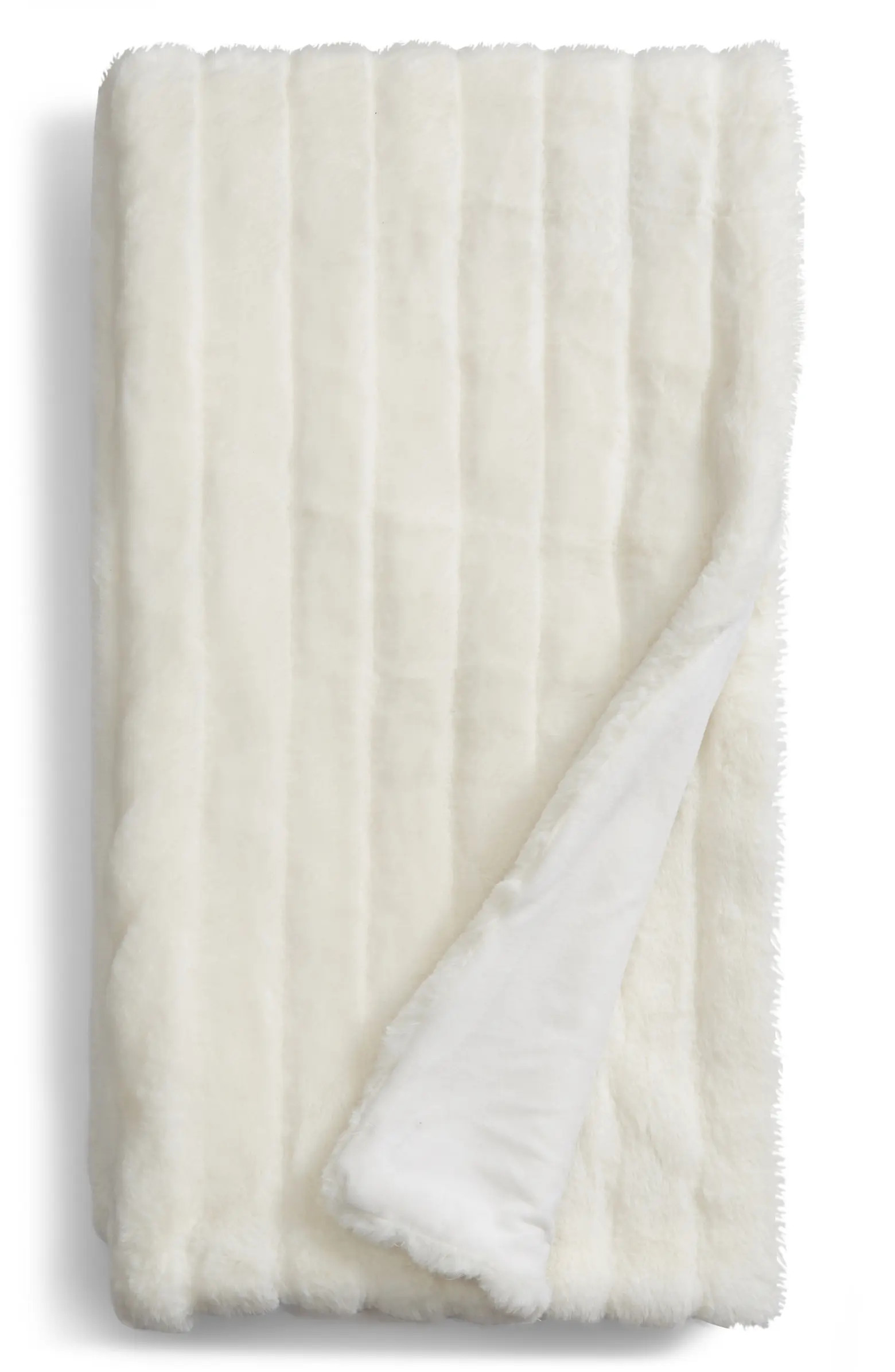 at Home Sheared Stripe Faux Fur Throw | Nordstrom