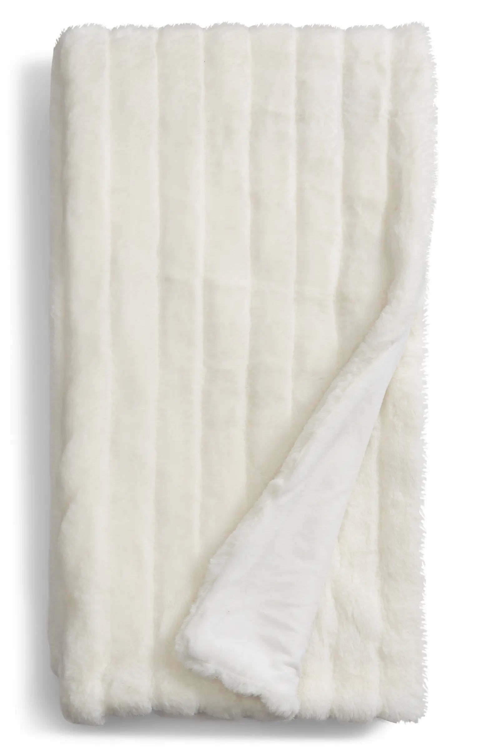 at Home Sheared Stripe Faux Fur Throw | Nordstrom