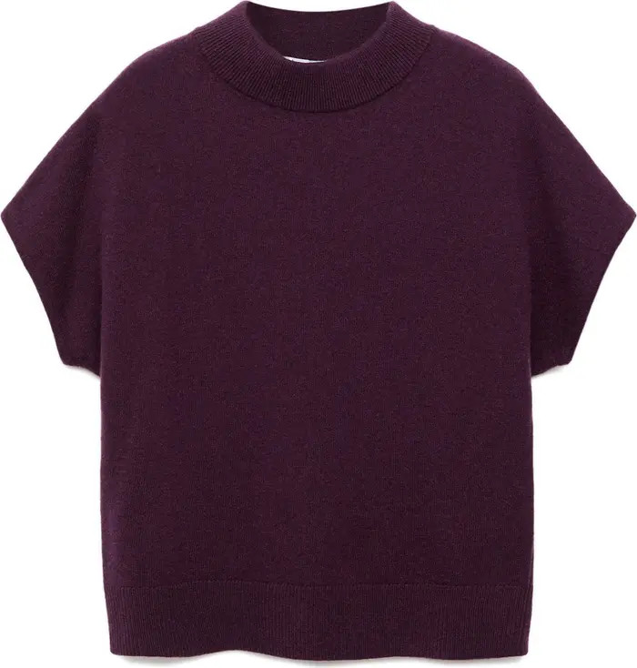 MANGO Selection Mock Neck Short Sleeve Wool & Cashmere Sweater | Nordstrom | Nordstrom