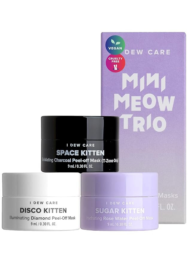 I Dew Care Peel Off Face Mask Set - Mini Meow Trio | Travel Size Gift Set, Hydrating, Illuminatin... | Amazon (US)