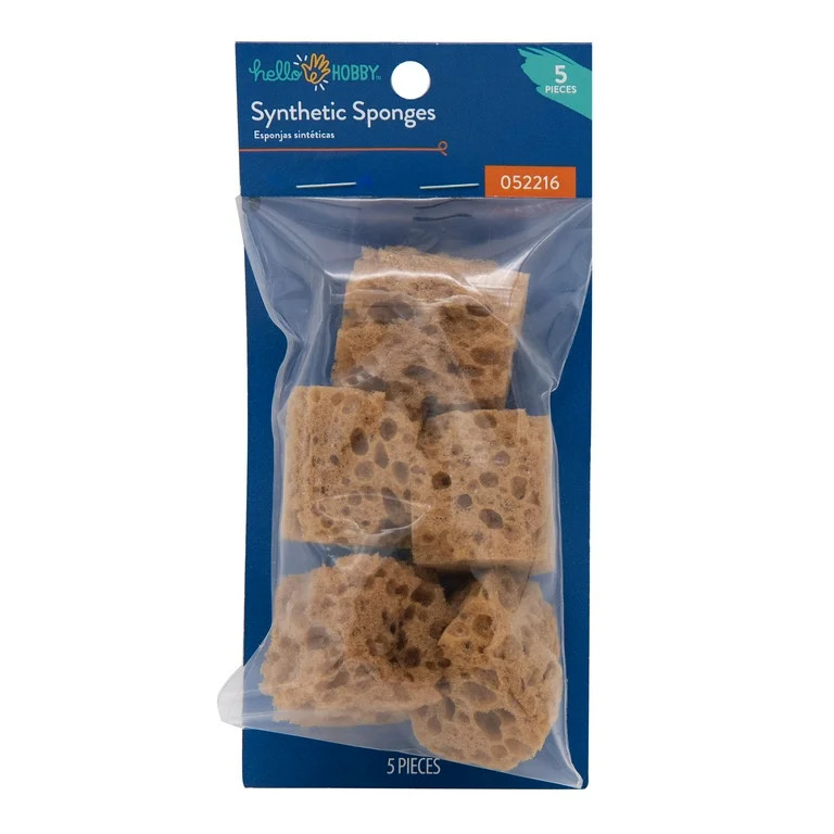 Hello Hobby 5 Pack Synthetic 1" Craft Brown Sponges | Walmart (US)