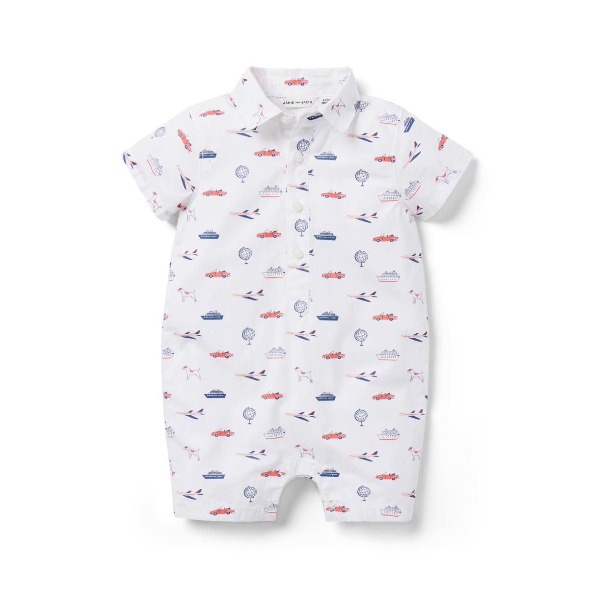 The Around The Globe Poplin Baby Romper | Janie and Jack