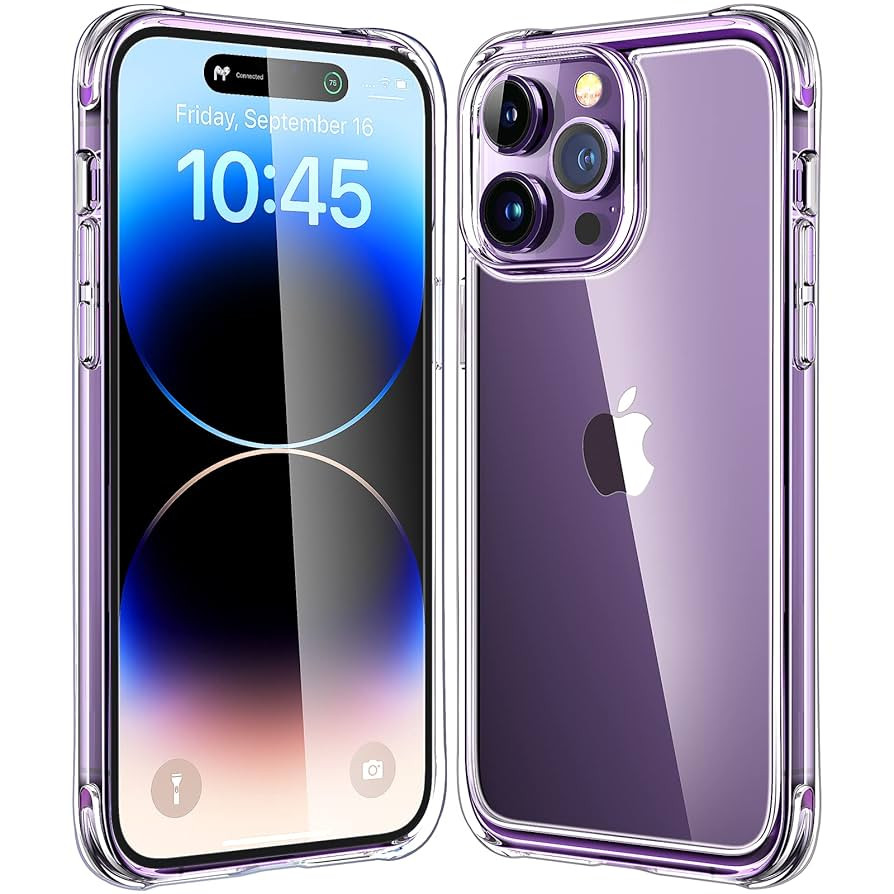 Mkeke for iPhone 14 Pro Max Case Clear, [Not-Yellowing][Military-Grade Drop Protection] Shockproo... | Amazon (US)