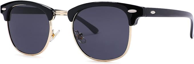 Pro Acme Classic Semi Rimless Polarized Sunglasses with Metal Rivets | Amazon (US)