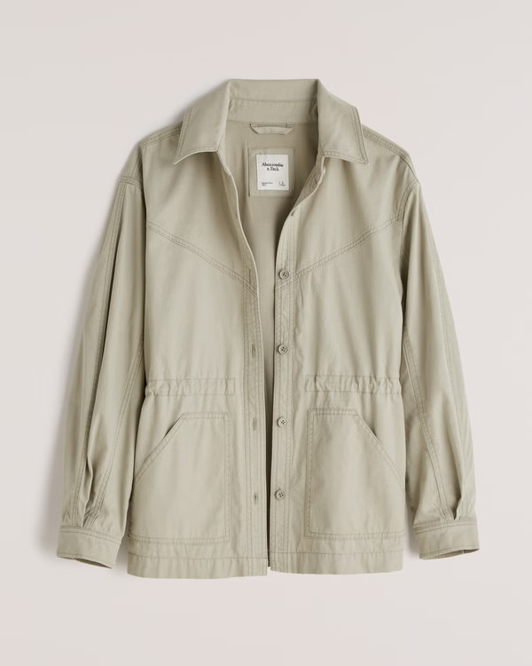 Women's Utility Twill Jacket | Women's Clearance | Abercrombie.com | Abercrombie & Fitch (US)