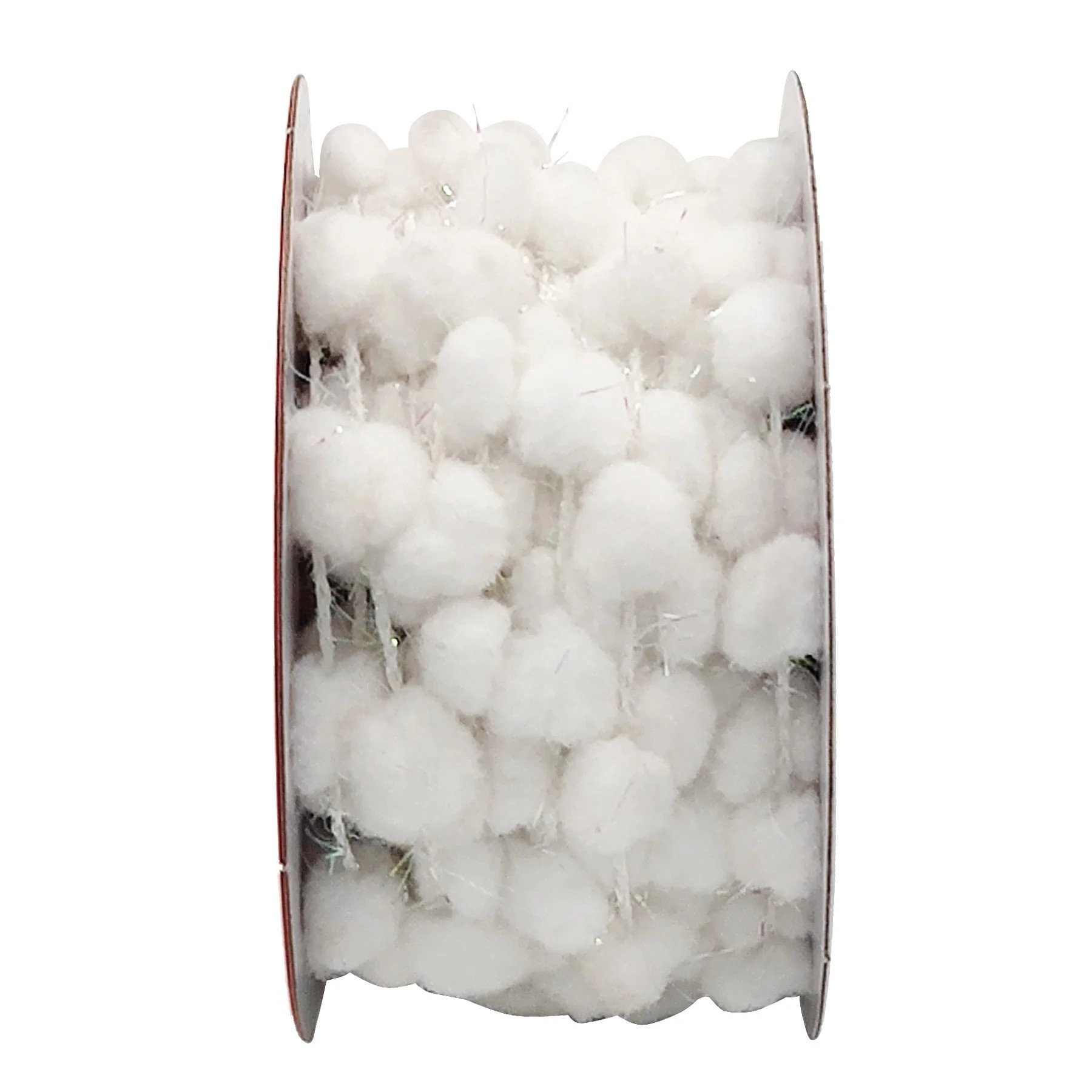 Plush Pom-Pom Gift Trim, White, 15', by Holiday Time | Walmart (US)
