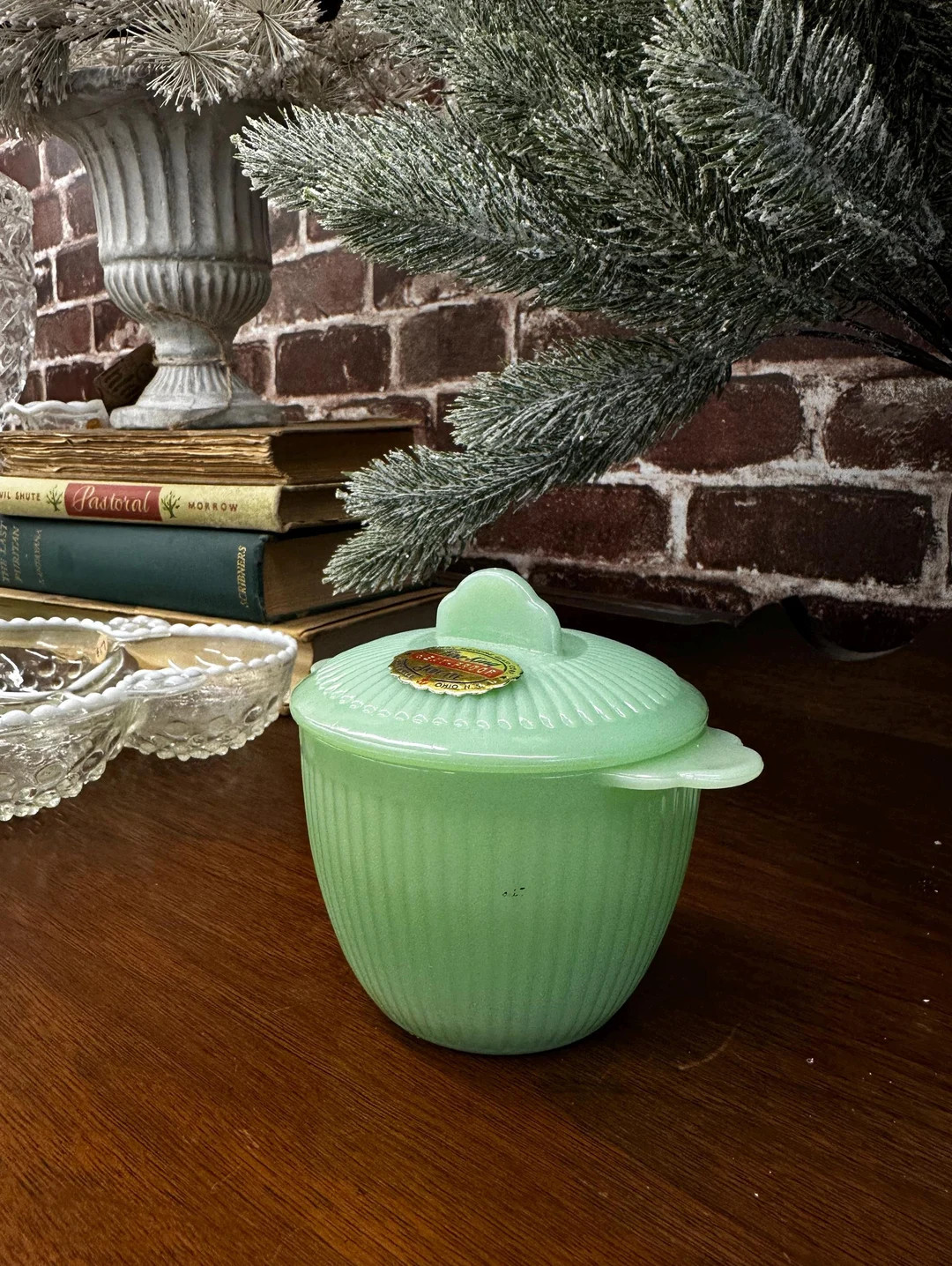 Vintage Jadeite Fire King Sugar Bowl - Etsy | Etsy (US)