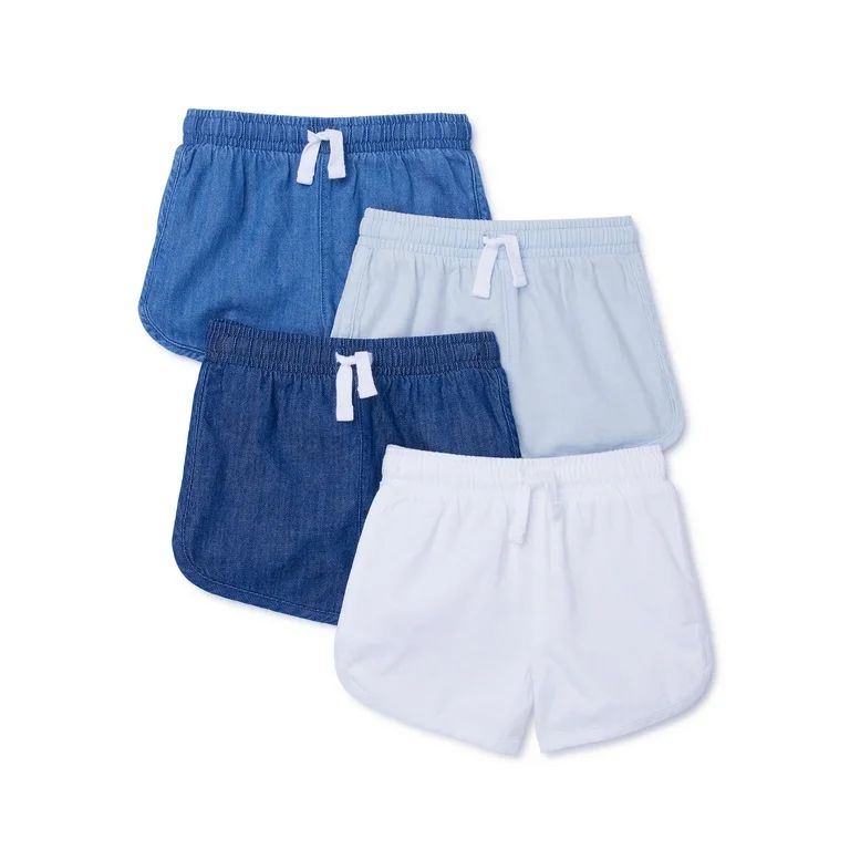 Garanimals Toddler Girl Denim Dolphin Shorts Multipack, 4-Pack, Sizes 18M-5T - Walmart.com | Walmart (US)