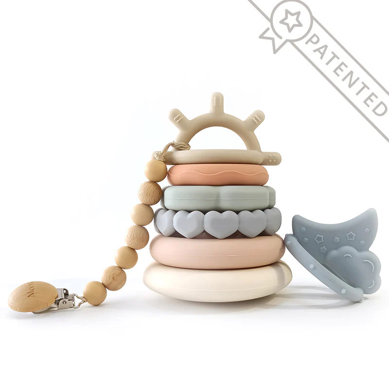 Personalized Stacking Teething Rings | Moonkie