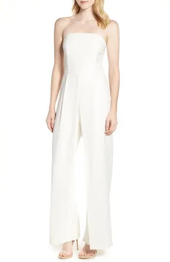 Women's Adelyn Rae Strapless Wide Leg Jumpsuit, Size X-Small - White | Nordstrom