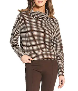 Addison Bay Everyother Day Gingham Print Turtleneck Long Sleeve Pullover | Dillard's | Dillard's
