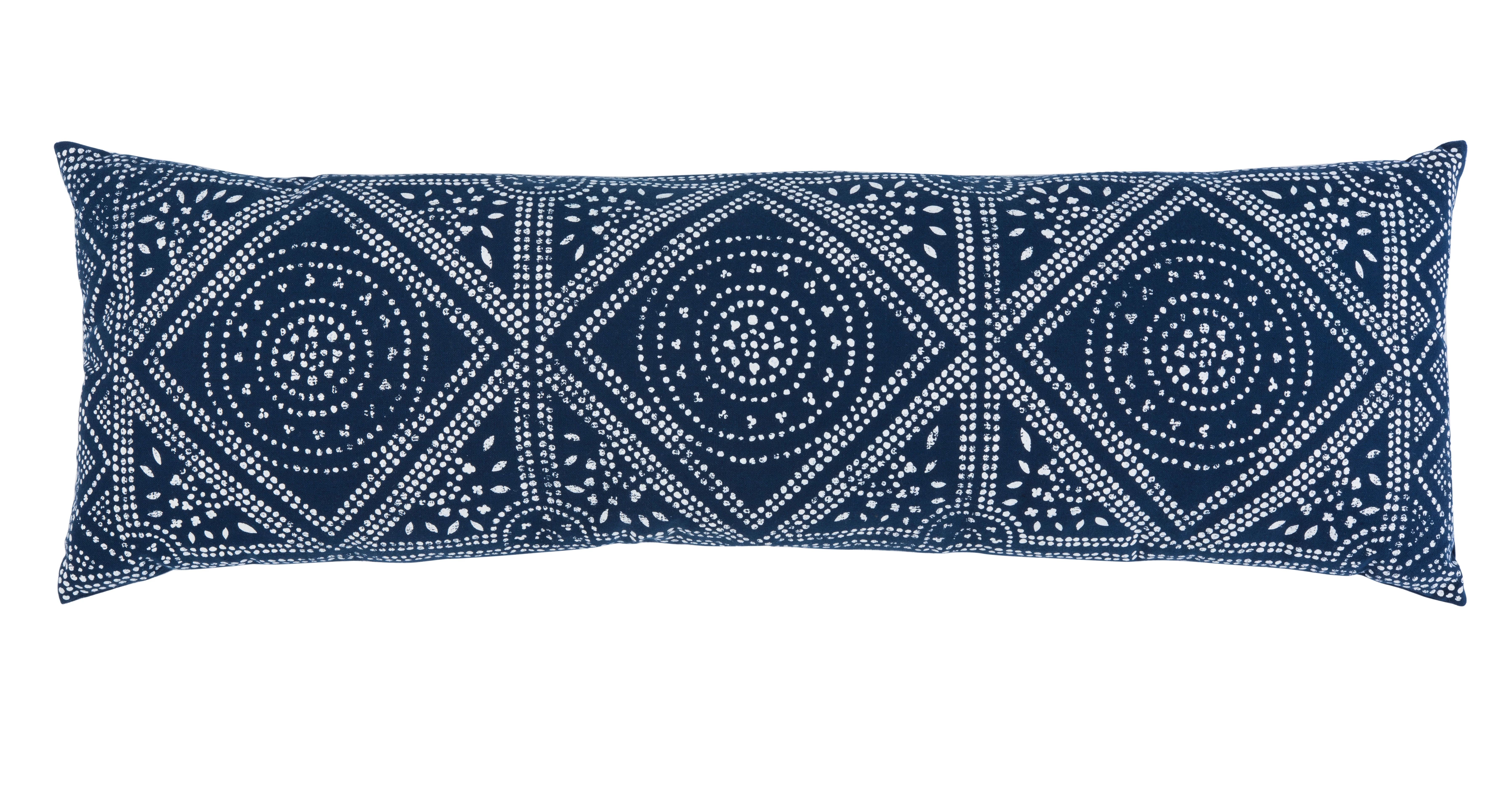 SAFAVIEH Valenti Bohemian Medallion Pillow, 12" x 36", Blue/White | Walmart (US)