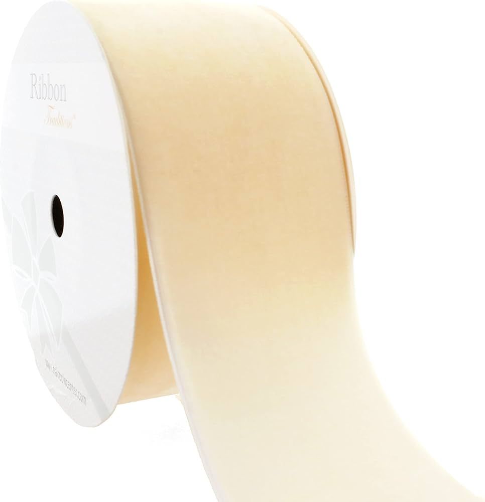 HBC 2" Velvet Ribbon 815 Cream - 25 Yards | Amazon (US)