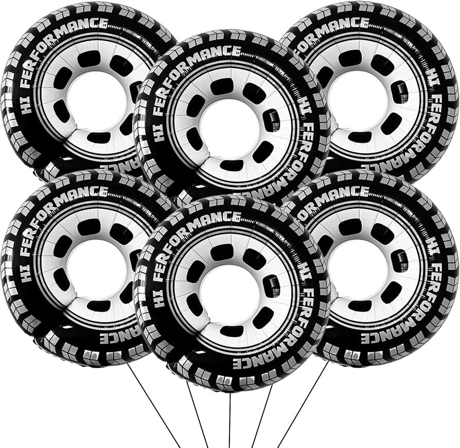 30 Inch Wheel Balloons, Race Car Tire Balloons, Racing Cars Wheels Theme Birthday Party Decoratio... | Amazon (US)