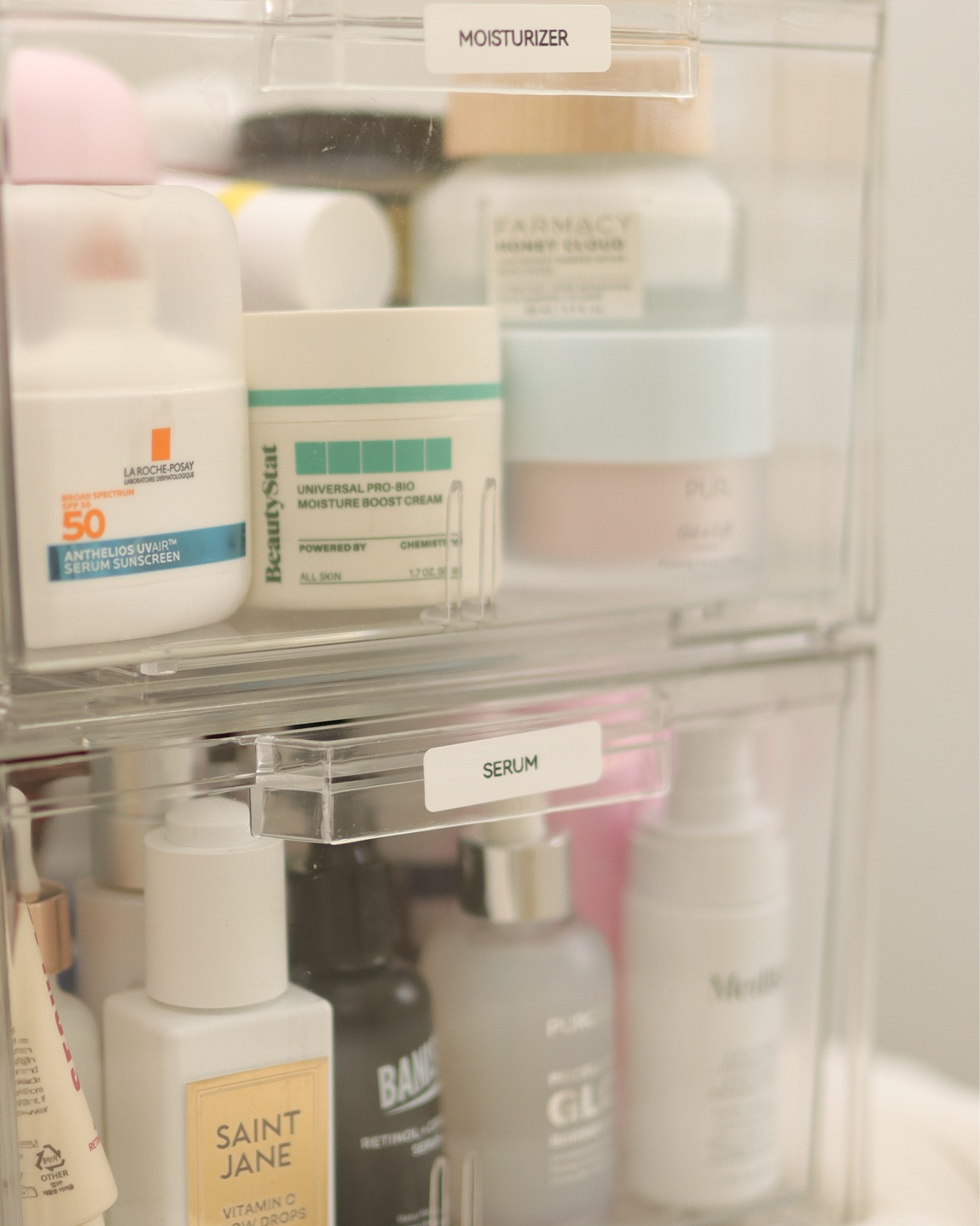 To know me is to know how satisfying this is! I have lots of beauty products, so organizing them and then labeling them is just 🤌🏾 now I need to assemble a shelf to put these on.