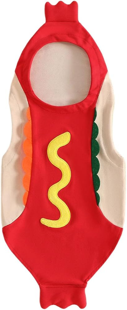 Toddler Baby Hot Dog Costume Funny Hooded Romper Kids Halloween Costumes | Amazon (US)