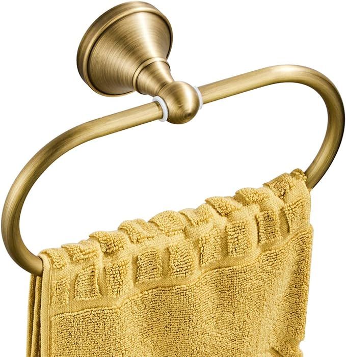 Flybath Oval Towel Ring Antique Brass Hanger Hand Towel Holder for Bathroom Kitchen Accessories W... | Amazon (US)
